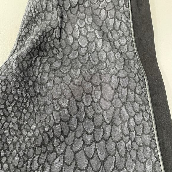 Lisette L Montreal Gray Print Black Trim Skinny Slim Leg Ankle Pants Trousers 2 - Picture 6 of 11